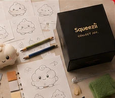 Prototype, packaging concept and colorway chips during development